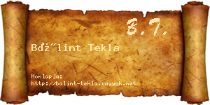 Bálint Tekla névjegykártya